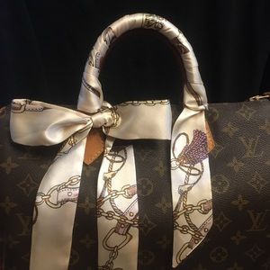 2 scarf ivory pink tassel design handle covers protect your expensive bag